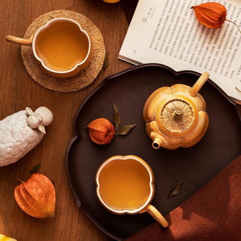 Edenus Ceramic Kung Fu Tea Set - Pumpkin Series