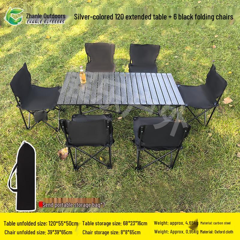 Outdoor Folding Table & Chair Set - Perfect for Leisure, Picnics, Camping, Barbecues, or Market Stalls. Portable and Compact Design.