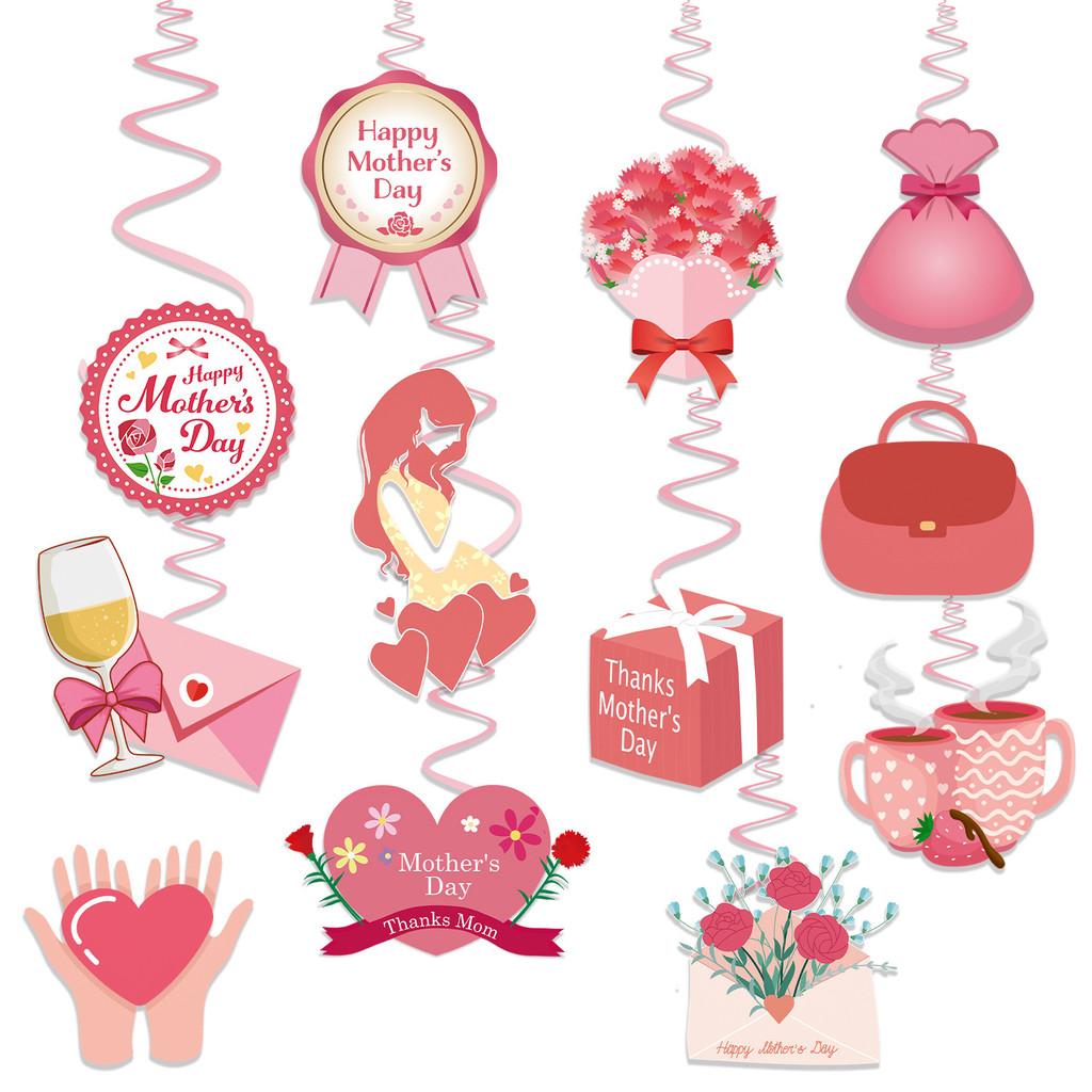 Mothers Spiral Day Pvc Hanging Decorations For Celebrations Prop Gatherings