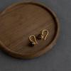 Retro Melaard Tiger's Eye Handmade French Light Luxury Stud Earrings for Women