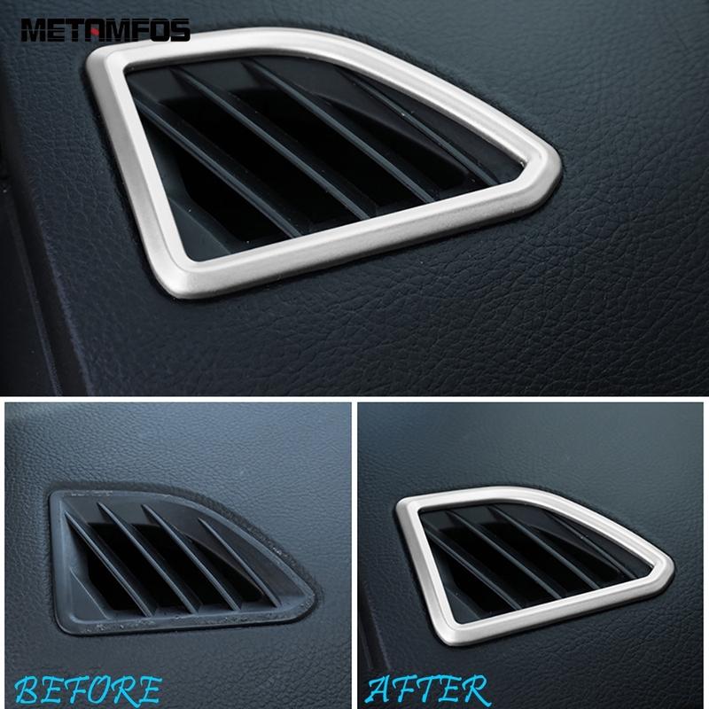 Front Air Condition Vent Outlet Cover Trim For Ford Edge 2015 2016 2017 2018   Matte Frame Sticker Interior Accessories