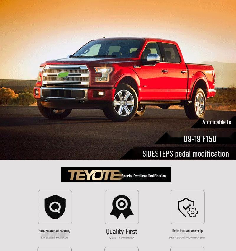 Fits 09-19 Ford F150 Side Steps Pedal Modification Accessories, Anti-Collision, Both Sides.
