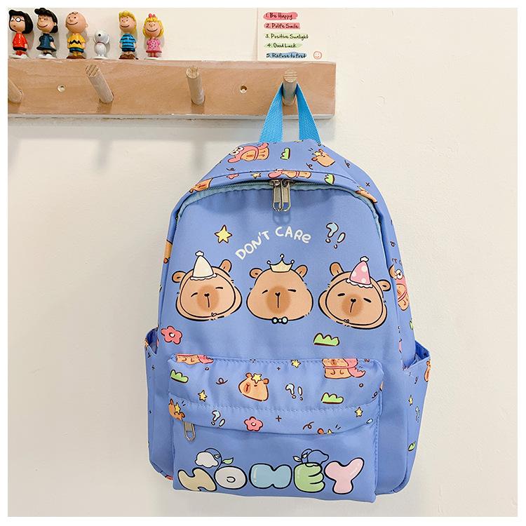 

School BagsCasual cartoon backpack 3-6 years old lightweight printed kapibara children s синий