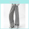 Pantalones de Fieltro de Nieve de Pierna Ancha para Mujer con Bolsillos y Cintura Alta para Ropa Casual de Salón