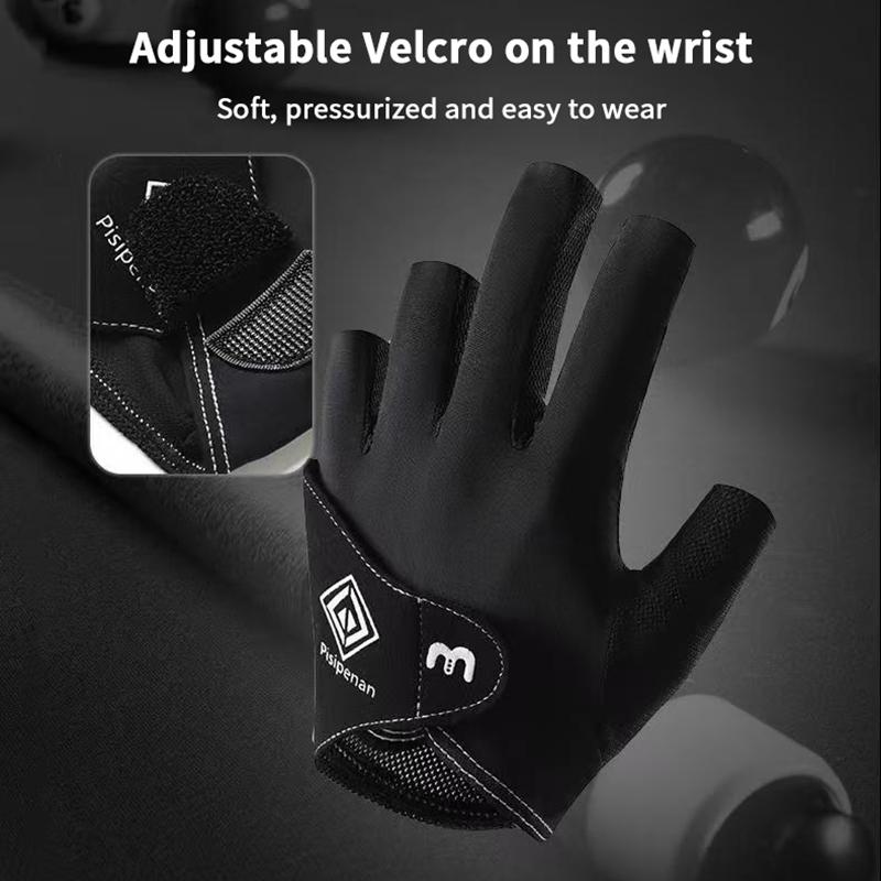 1Pc Man Billiards Gloves Pool Gloves 3 Fingers Show For Left Hand Anti-Slip Breathable Snooker Gloves Billiards Accessories
