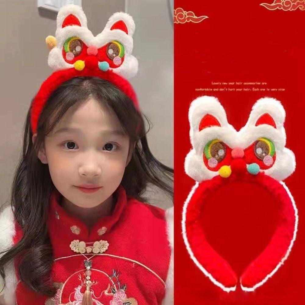 Cartoon Horse Hairband Mascot Plush Horse Headband Sweet New Year Headband Party Decoration