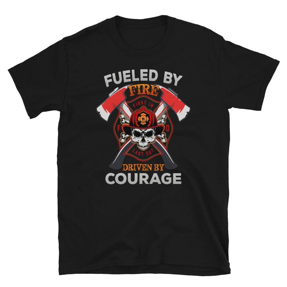Driven By Courage FIREFIGHTER Fireman Rescue Gift T-Shit M