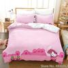 Carino set biancheria da letto Hello Kitty Angelo Federa Anime Giapponese Biancheria da letto Copripiumino Stampato 3D Copripiumino Regalo per Bambini Bambino