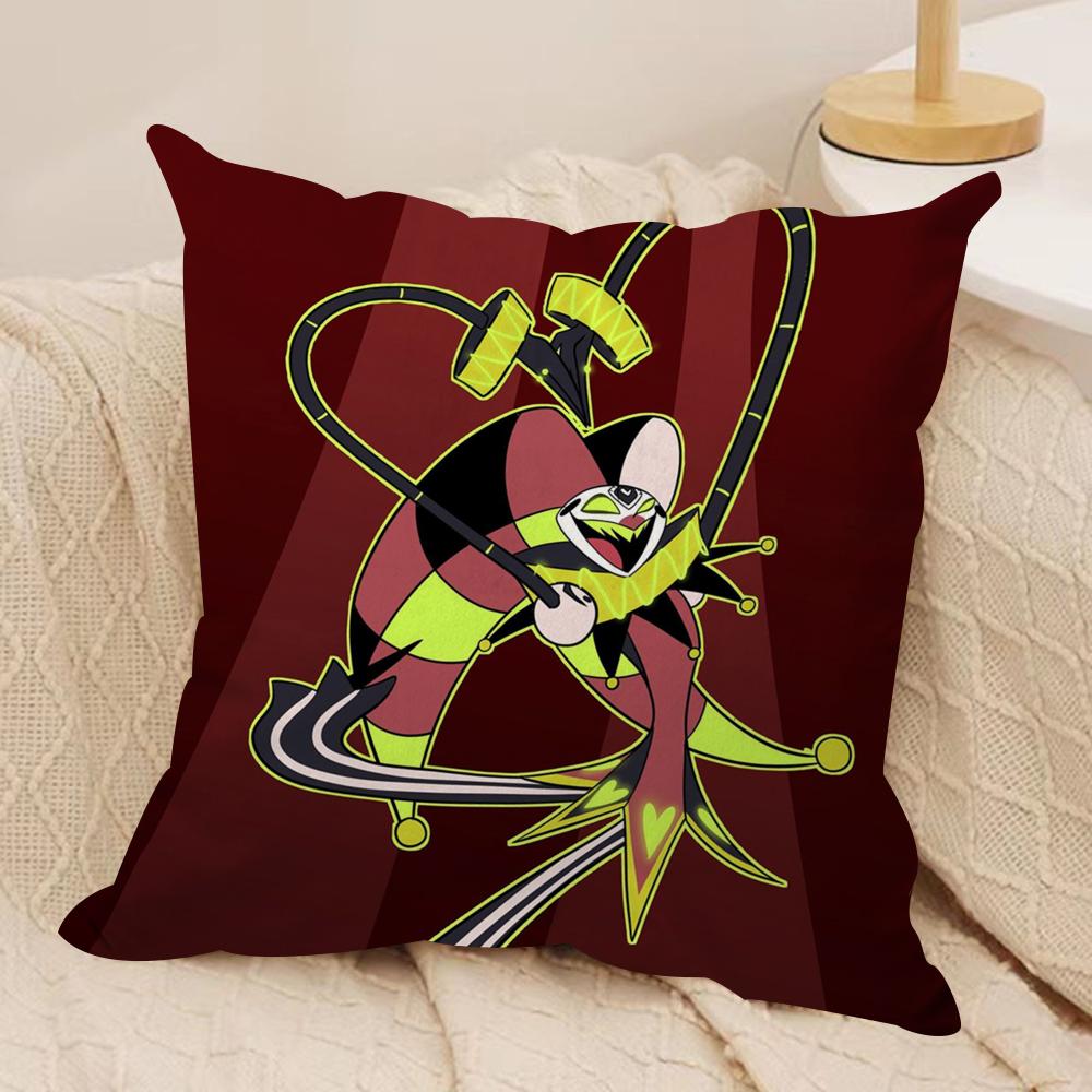 Anime H-HelluvaS B-Boss Cushion Cover Soft Plush Fabric Double-Sided Printed Sofa Cushion Cover for All Seasons Home Decor Gift