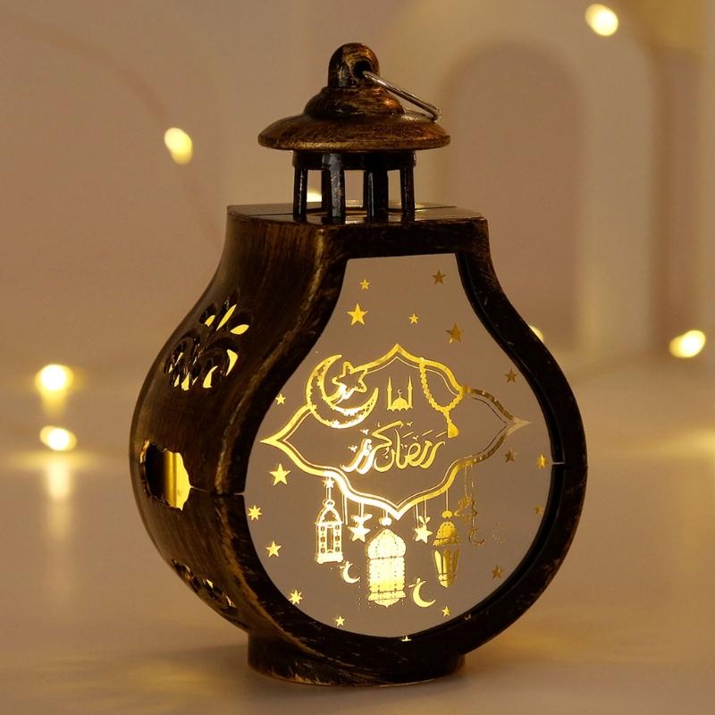 EidMubarak Light Lamp Ornament Islamic Party Decor Supplies Ramadas Wind Lamp Decor for Home Party