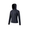Hooded Solid Color Waterproof Windbreaker Women Jacket Black SC1240155A-BK01