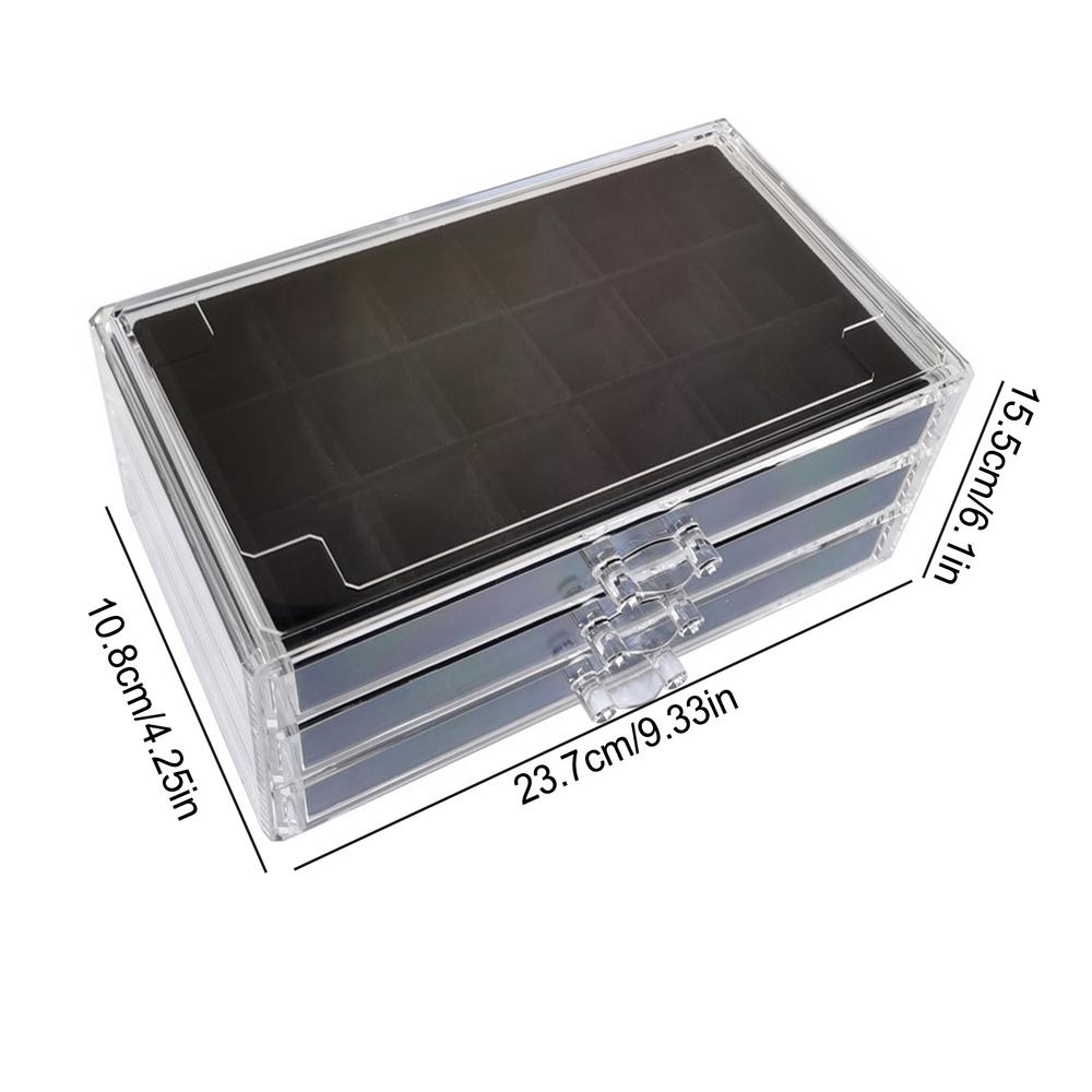 

Rock Collection Display Case Crystal Storage And Travel Case 54-Grid Storage Organizer For Fossils Rocks Miniatures Shells чёрный