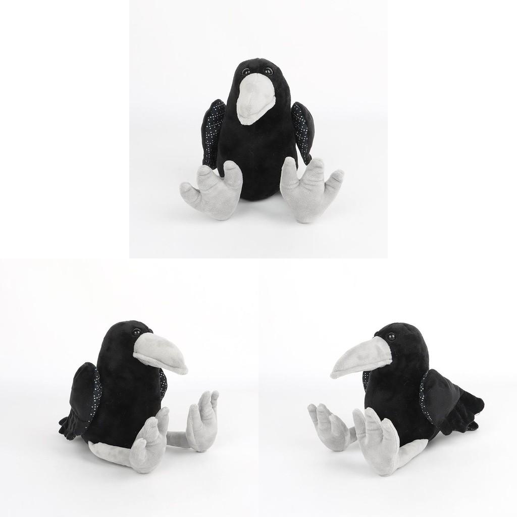 Black Crow Plush Birdie Toys Cartoon Stuffed Doll Decoration Kids 28cm Gift