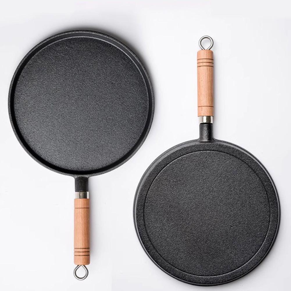Uncoated Cast Iron Frying Pan Versatile Cookware for Breakfast Steak Eggs Pancakes and More with Comfortable Handle