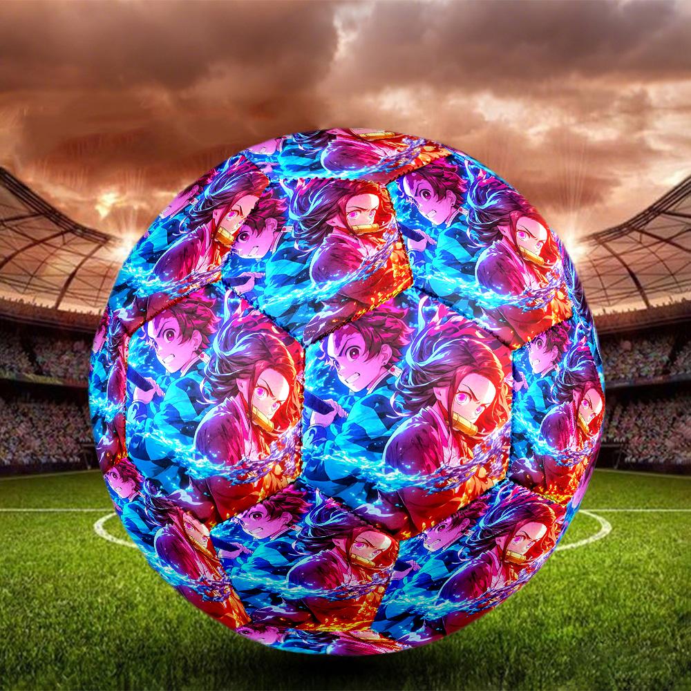 Pallone da Calcio Dimensione 5 con Stampa Demon Slayer, Pallone da Calcio Standard per Partite Sportive e Allenamenti di Squadra, Regalo Ideale per i Fan del Calcio