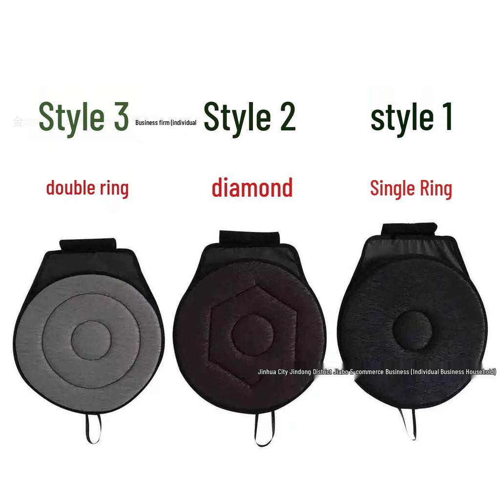 Rhombus Rotating Car Seat Cushion for Elderly and Pregnant Women - Universal Double Ring Design for All Seasons