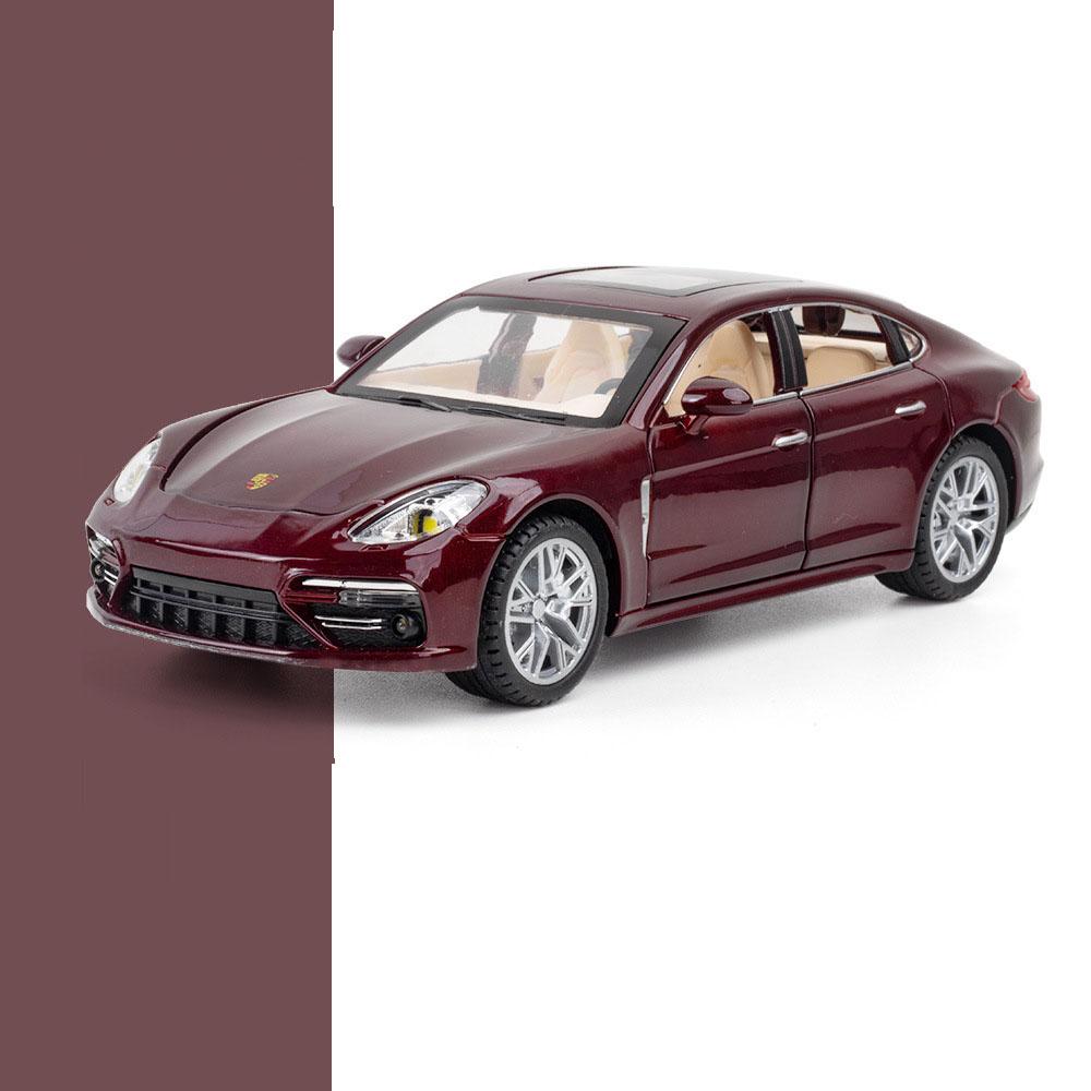 1:24 Porsche Panamera Sports Car Simulation Diecast Metal Alloy Model Car Sound and Light Pull Back Collection Kids Toy Gifts