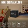 Wooden Digital Alarm Clock with Temperature LED Clock Art Ornament USB/Battery Powered Bedroom Table Clock for Office Room Decor
