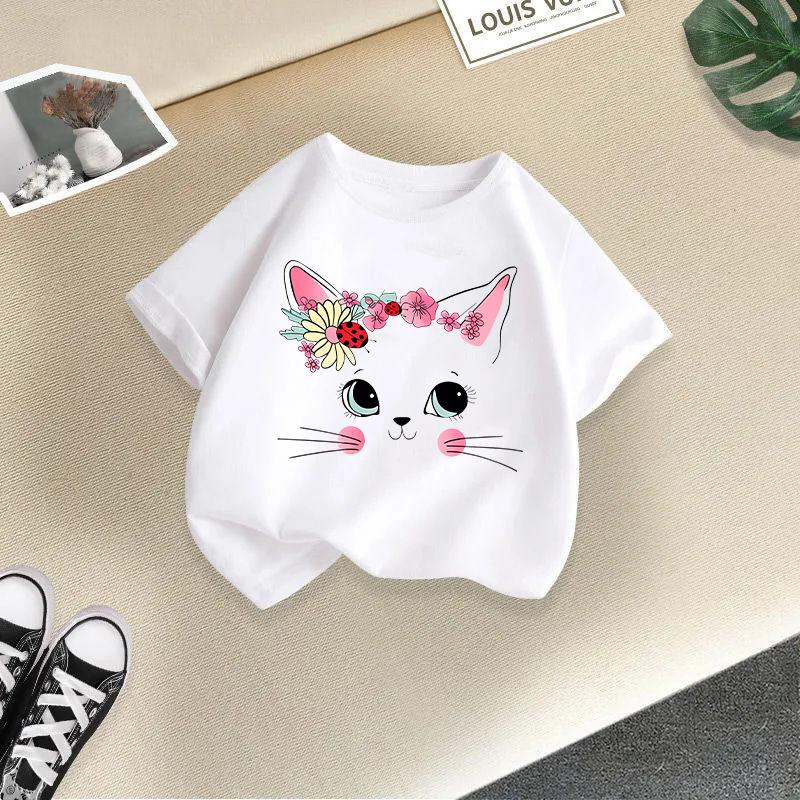 Girls Short Sleeve T-shirt Summer New Children's Top Loose Fashion Short Sleeves Clothes Kids Clothes