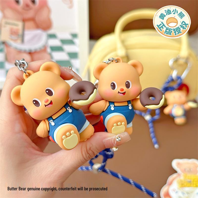 Little Bear Naughty Cool Pants Cartoon Keychain: Cute Couple & Bestie Bag Charm