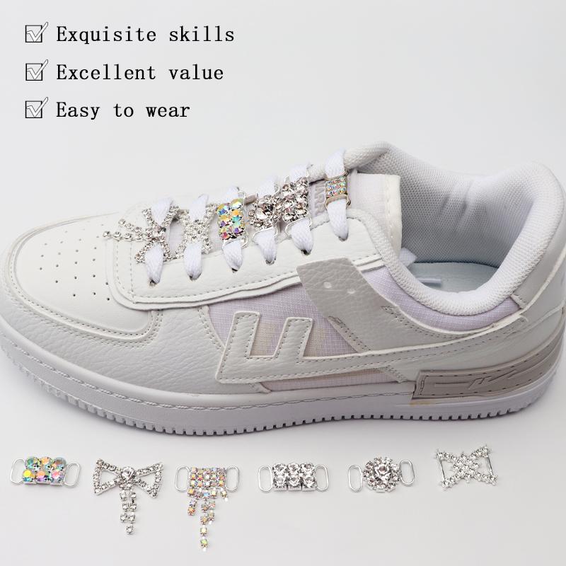 luxury Rhinestone AF1 Shoe Charms Colorful Diamond Sneaker Charms Girl Shoe decoration DIY Shoelaces Buckles shoes accesories