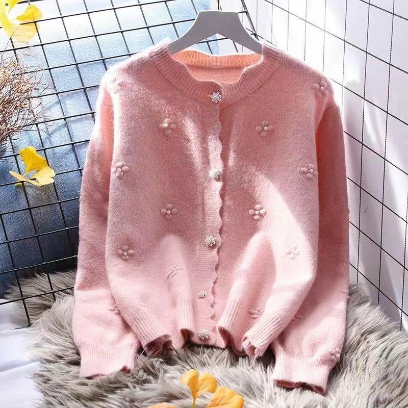 DAFIFY Women's Fashion Casual Fall Winter Solid Color Print Long Sleeve V-Neck Sweaters