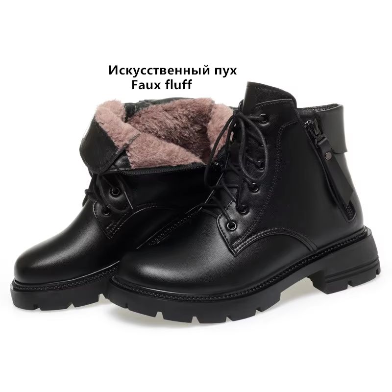 Fashion AIYUQI Women Ankle Boots Genuine Leather 2025 New Wool Warm Women Winter Boots Fashion British Sstyle Women Snow Boots
