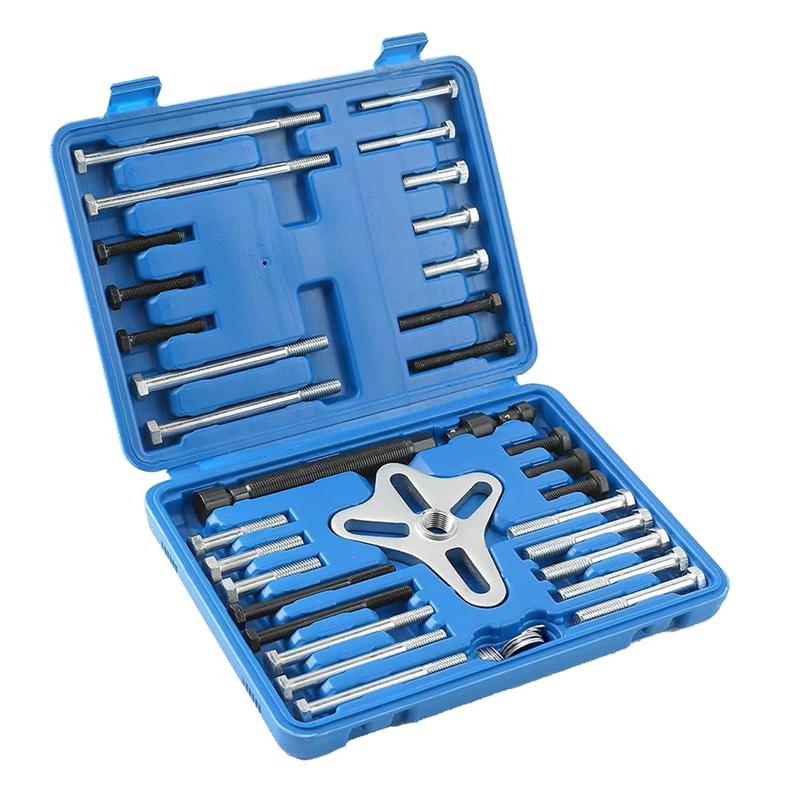 46Pcs Harmonic Balancer Puller Kit Power Steering Pulley Puller taller Tool Set Steering Wheel Flywheel Puller Tool