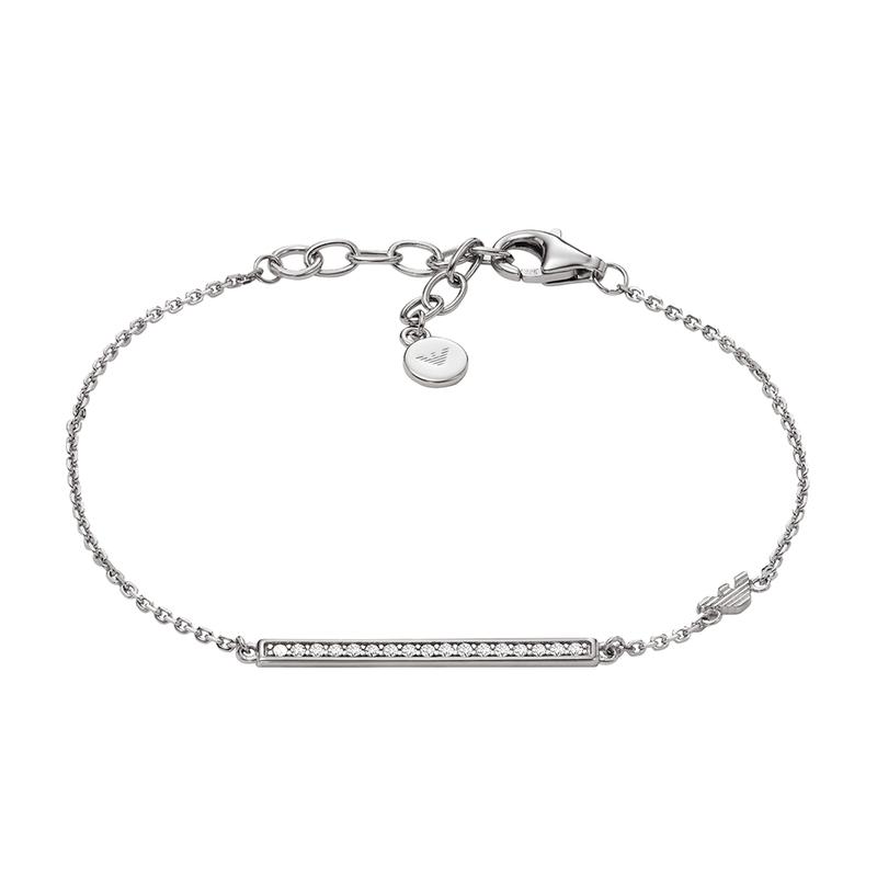 Emporio Armani Bracelet One-word simple, fashionable and cool style, versatile 925 silver bracelet EG3592040 F basic packaging-brand original box серебряный