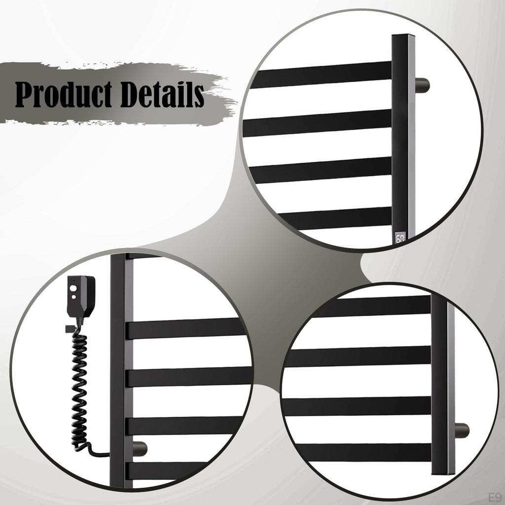 Smart Heated Towel Rack Heater Warming for Bathroom Shower Tub S white
