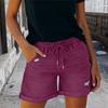 Jean Shorts for Women High Rise Roll Up Hem Straight Leg Distressed Denim Shorts Elastic Waist Drawstring Summer Ripped Hot Shorts with Pockets
