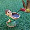 Fairy Garden Bird Feeder Ornaments Cartoon Sculpture Animal Feeding Trough Cute Lawn  Feeding Station Resin Craft Decoration