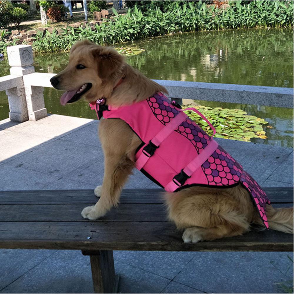 Shark Dog Life Jacket Swimming Vest Clothes Puppy Life Vest Collar Harness Medium and Large Dog Swimwear Summer Outfits for Pet