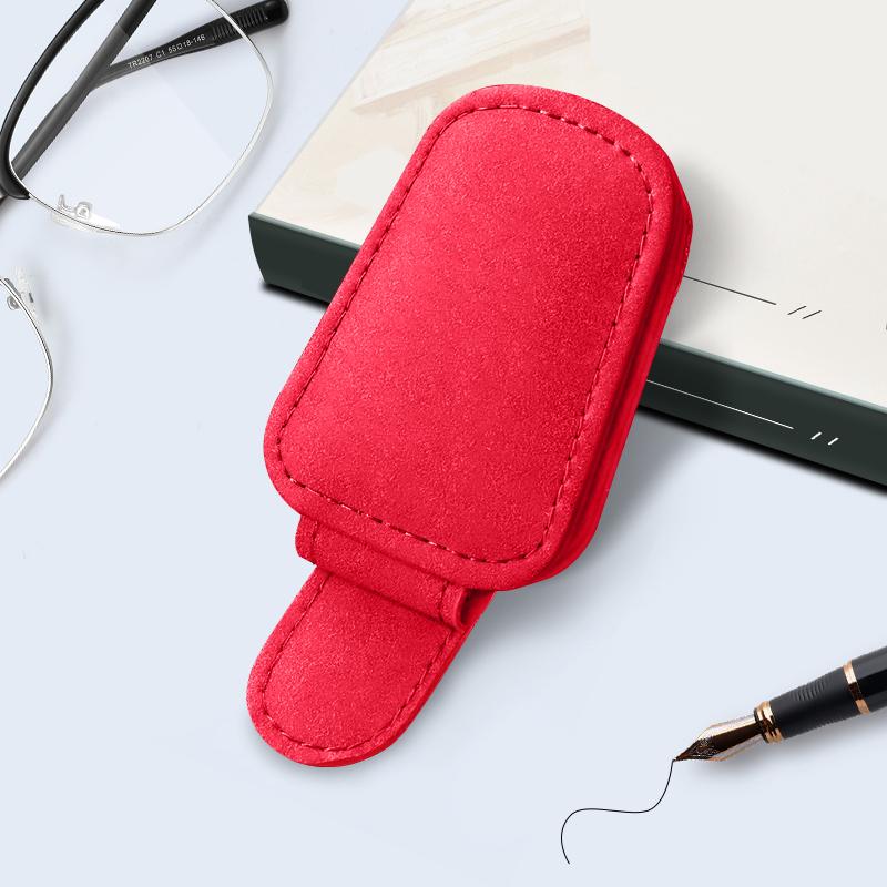 

Suede Car Mounted Glasses Clip Sun Visor Cip Multifunctional Sunglasses Suede Car Glasses Clip Card Ticket Clip червоний