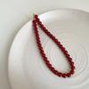 Collane con Perline Rosse da 4/6/8/10 mm Collane a Girocollo Fatte a Mano con Perline Placcate Oro Pietre Naturali Agata Catena Clavicolare Ragazza
