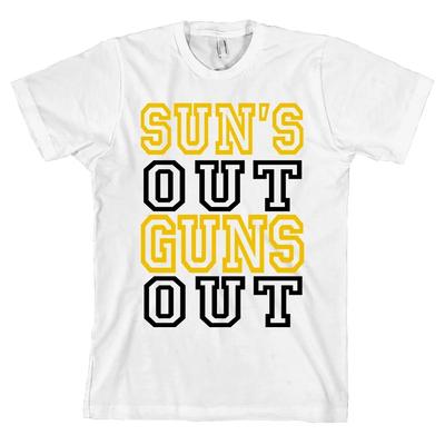 Suns Out Guns Out Bella + Canvas T Shirt Lifting Gym Tee QUALITY & SOFT NEW