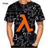 Funny Math Formula 3D Printed Graphs T-shirts Summer Casual Round Neck Short-sleeved Men's T-shirts