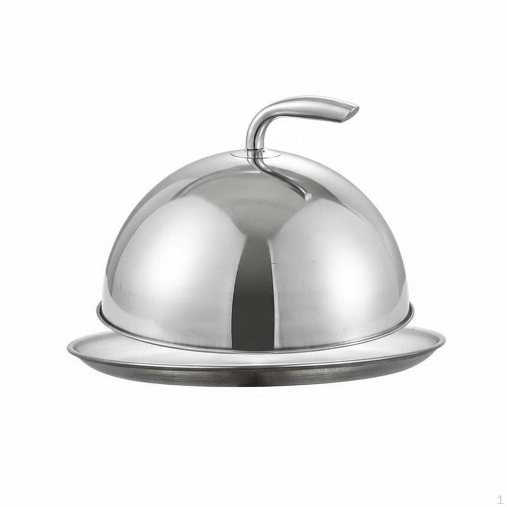 Restaurant Plate Cloche AntiScald Handle Stainless Steel Food Dome Mirror Shiny Metal