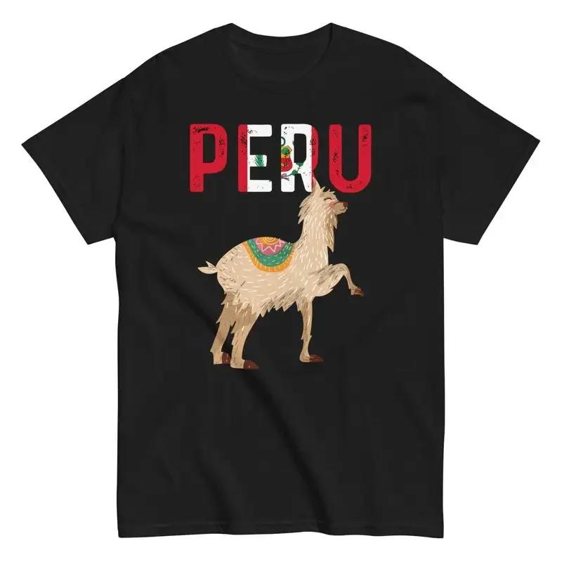 Peruvian Root Heritage Peru National Flag Llama Alpaca T Shirt S разноцветный