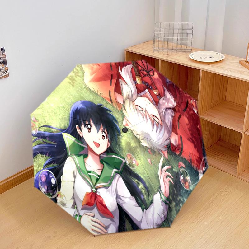 1PC Inuyasha Automatic Umbrella - Suitable Travel Outdoor Portable Umbrella Birthday Gift Daily Essentials