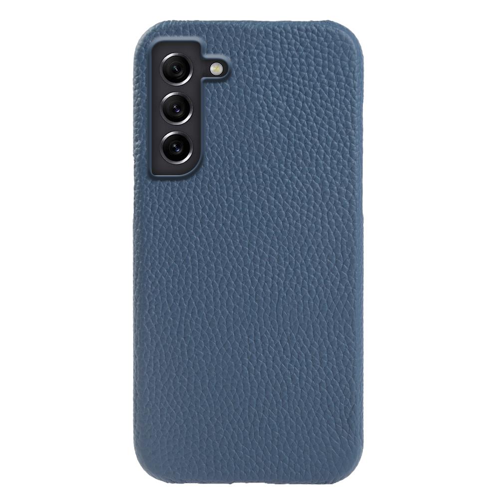 For Samsung Galaxy S21 FE 5G Litchi Texture Magnetic Case Genuine Cow Leather Coated PC Shockproof Phone Cover