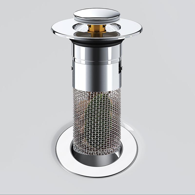WTEMPO 1PC Universal Drain Stopper Bathroom Sink Stopper Stainless Steel Anti-Clog Home Filter Hair Catcher Shower Floor Drain