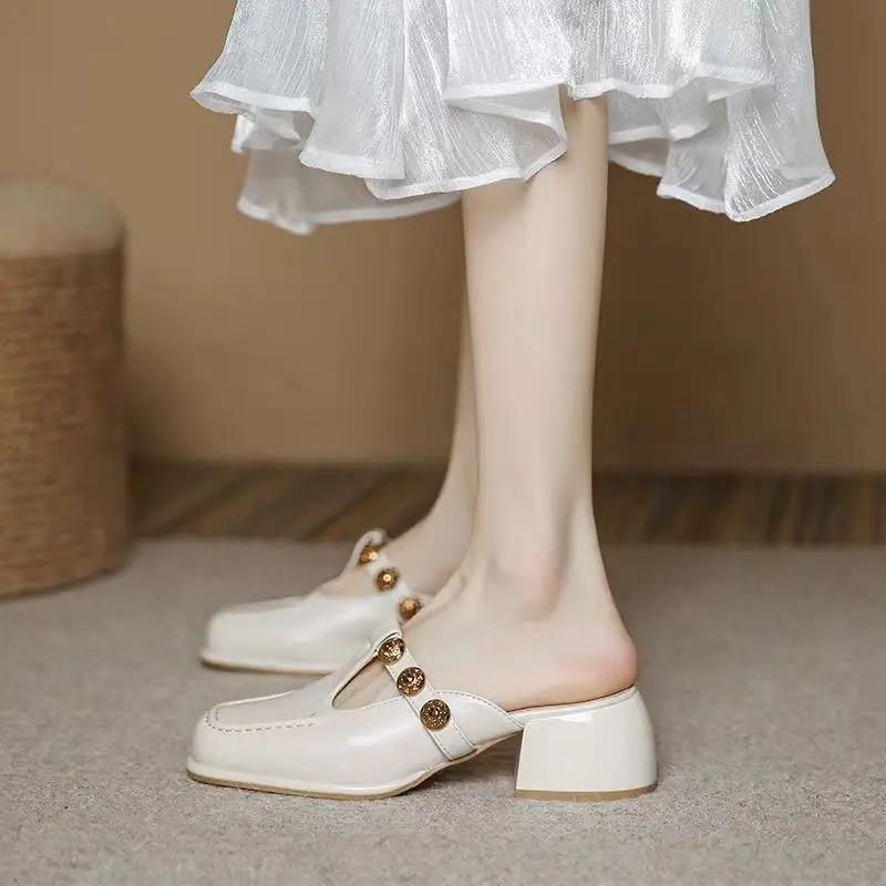 Shoes Mules Women's Slippers And Ladies Sandals Casual Slides Korea Style Waterproof Shoe Novelties Sale On Promotion Summer