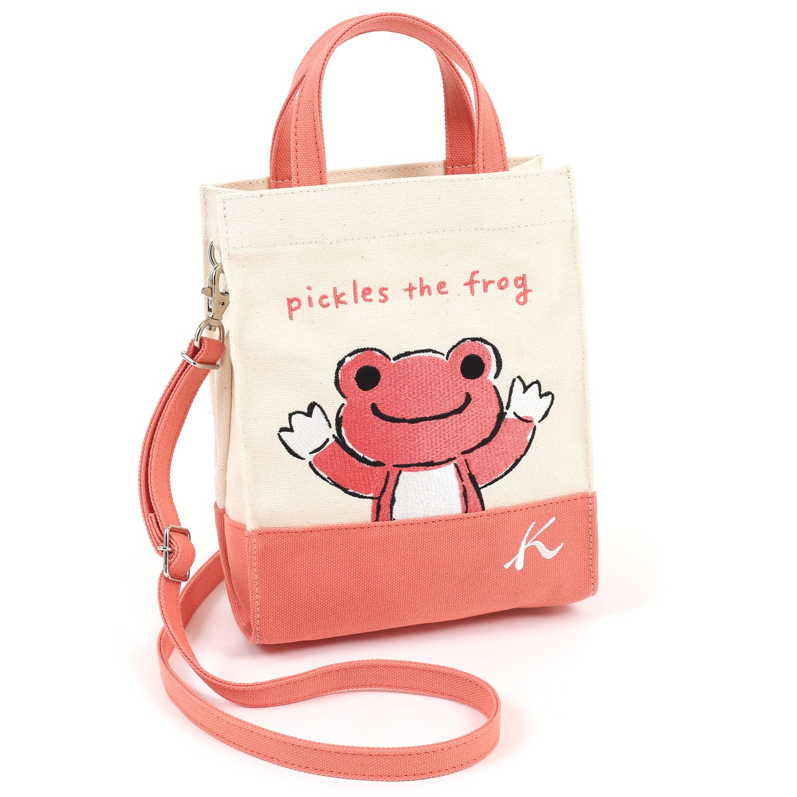 

Frog Pickles 2way Shoulder Bag Shopper 91731 [Kitamura] Original Present R-0778 Women s Ivory/Salmon [White]