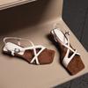 2025 Summer French Wedge Heel with Cool Slippers Summer Wear Open-toed High-heeled Versatile Sandals Women