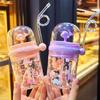 Whale Water Spray Drinking Cup Portable Leakproof Bottles With Straws J7E1