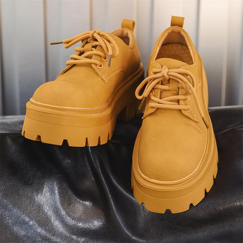 British Style Small Leather Shoes Couple'S New Big Head Single Shoes Platform Muffin Casual Derby Shoes 6113-W