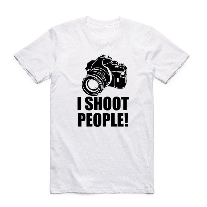 2019 Men Print Camera Photography Photograph Photo T Shirt O-Neck Short Sleeve Summer Casual I Shoot People T-shirt HCP944