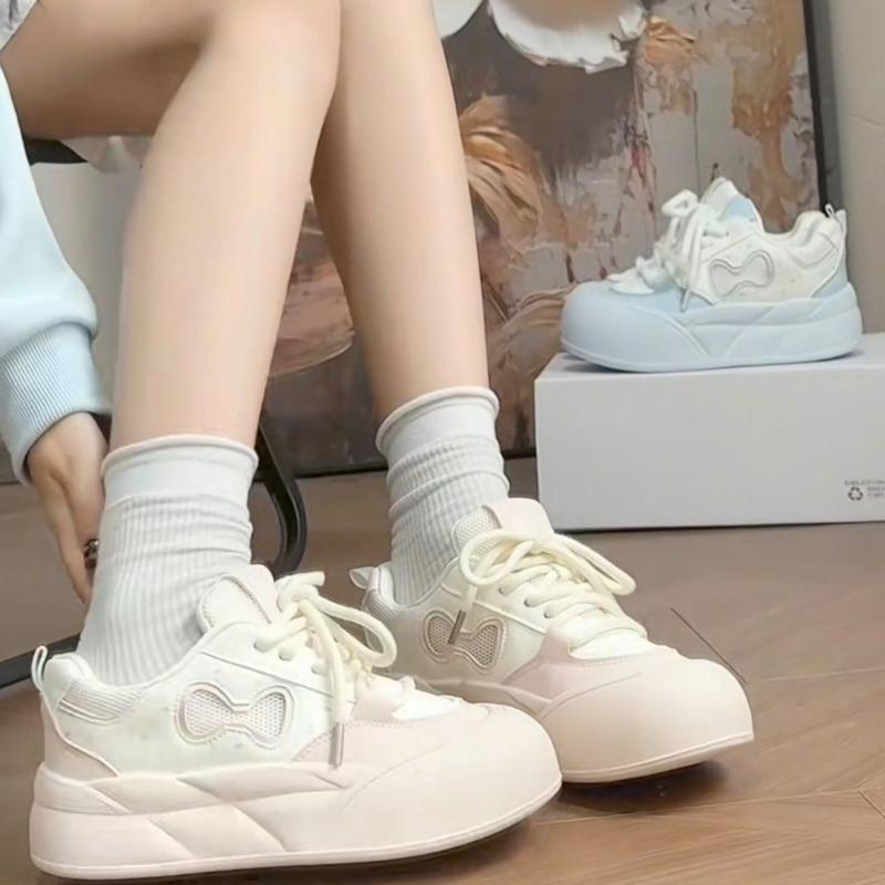 Summer New Mesh Breathable Ugly Cute Board Shoes Women's Thick-soled Big Head White Shoes Student Niche Bread Shoes