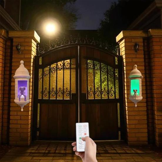 1/2Pcs Puerto Rican Garita Wall Coqui Lamp Battery Powered 3D Printed Frog Bedroom Living Room Outdoor Garden Wall Mount LED Light